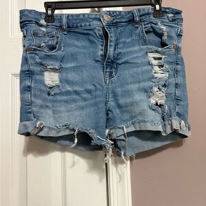 American Eagle Outfitters Blue Distressed Jean Shorts